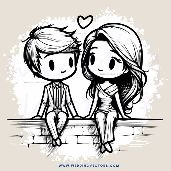 a couple sitting on a wall