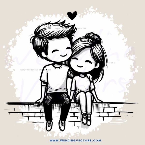 a couple sitting together on a brick wall