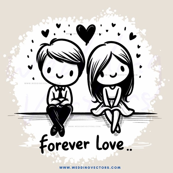 forever love  (a boy and girl sitting together)