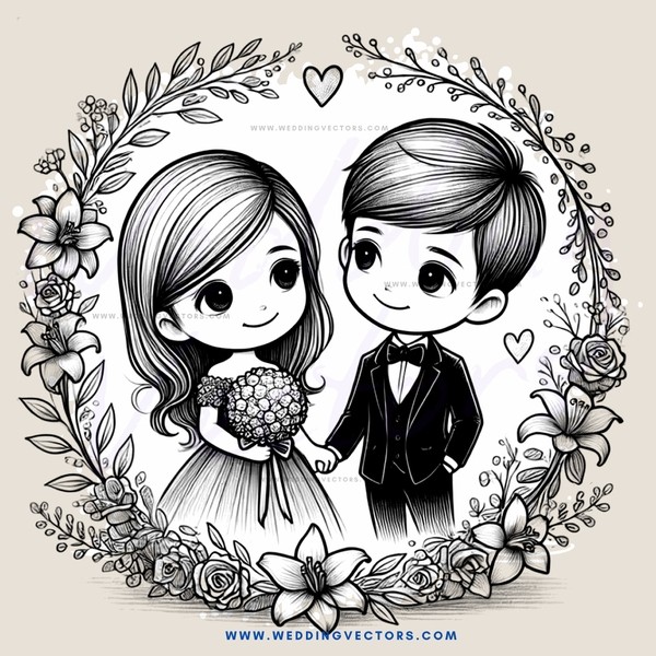 couple in wedding flower crown