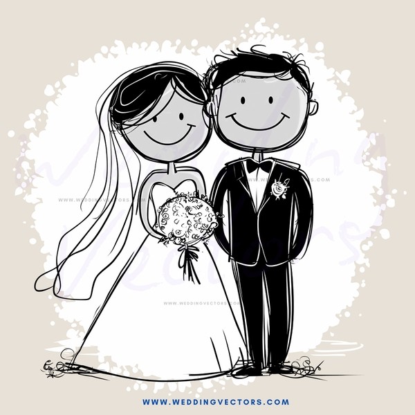 bride and groom portrait with flowers