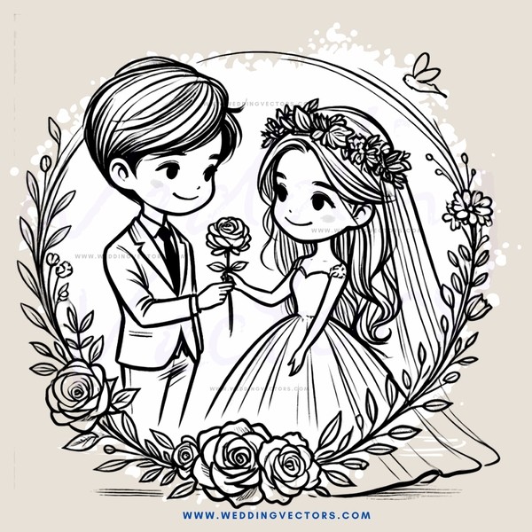 a cartoon wedding