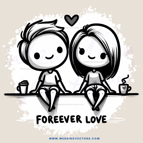 forever love cartoon drawing