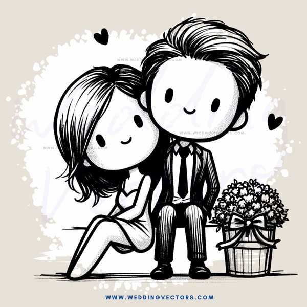 a romantic couple's portrait