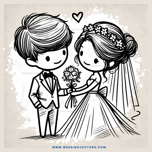 a boy and girl holding flowers in their hands
