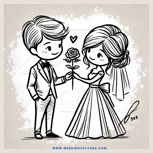 a couple holding hands and flowers
