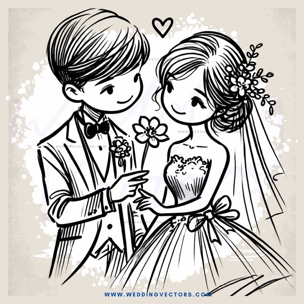 a bride and groom holding hands