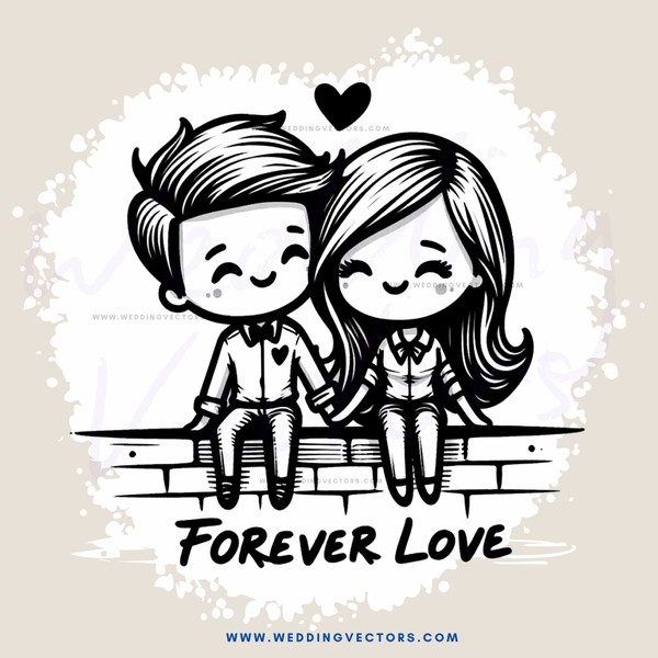 forever love cartoon drawing