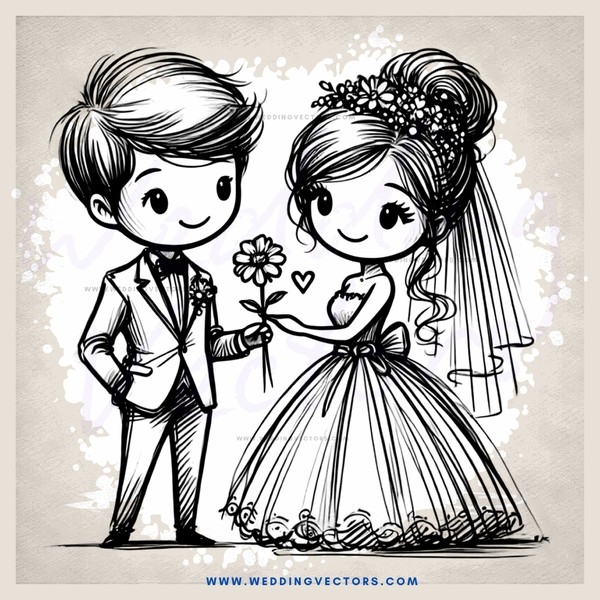 bride and groom on their wedding day