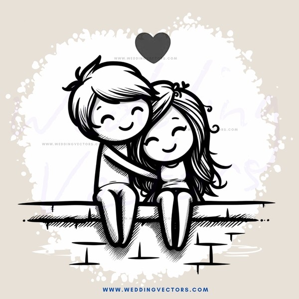 a couple sitting on a bench in love