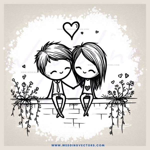 a couple sitting on a brick wall