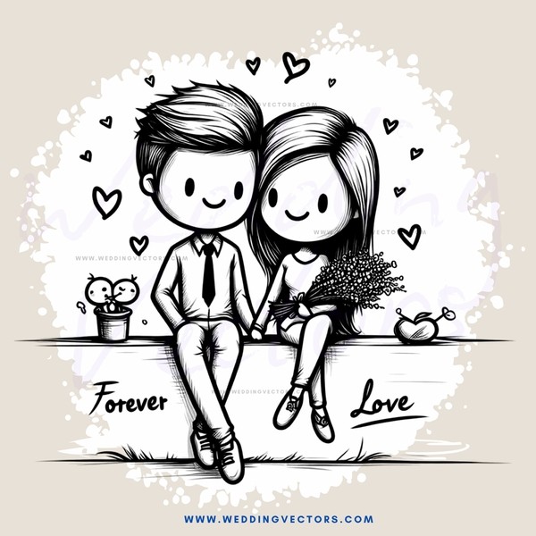 forever love couple picture in black and white
