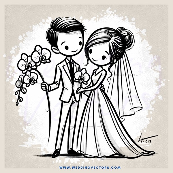 a young couple exchanging flowers