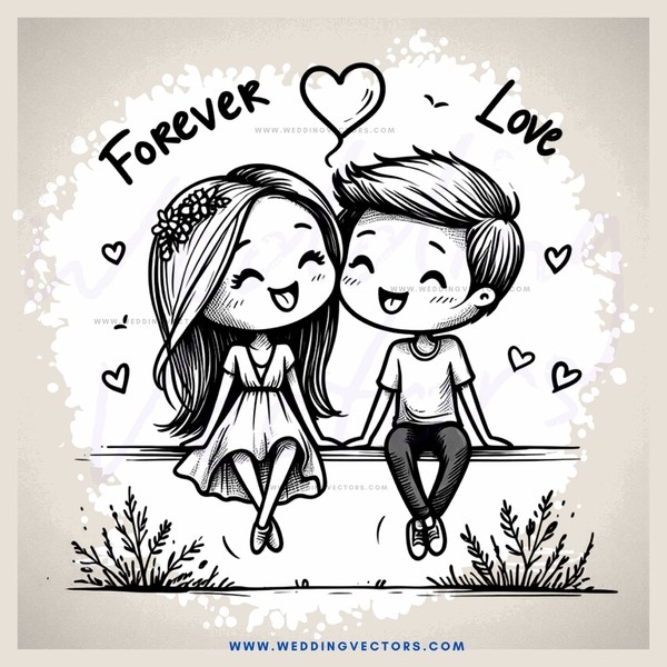a boy and girl sitting on bench holding hands