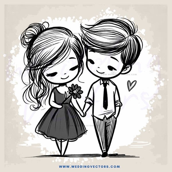 two people embracing with a flower in between