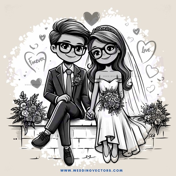 a bride and groom on a bench