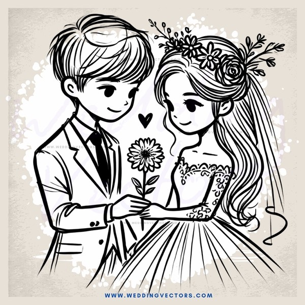 man and woman holding flowers