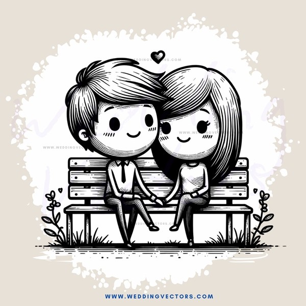 a boy and girl sitting on a bench