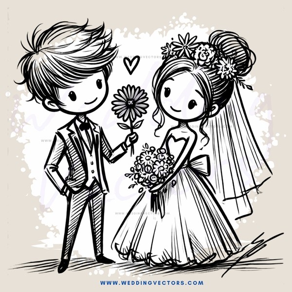 the groom's handsome young face meets the beautiful bride