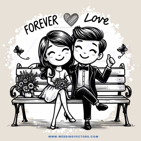 forever love couple on bench