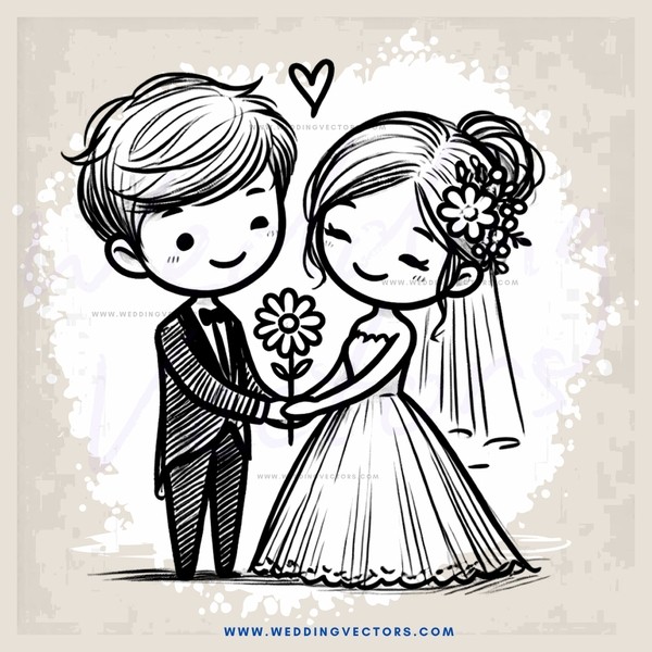 the bride and groom holding hands