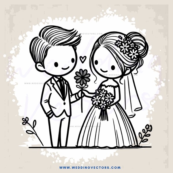 man and woman holding flowers