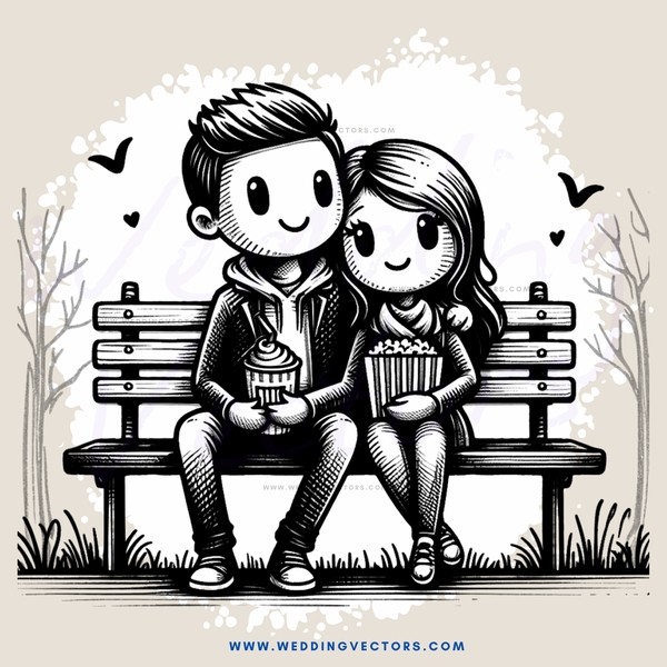 two people on a bench