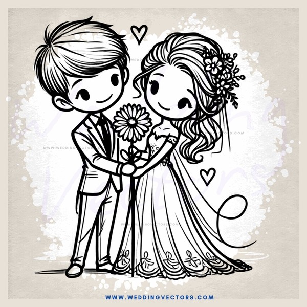 the newly married couple posing for their picture