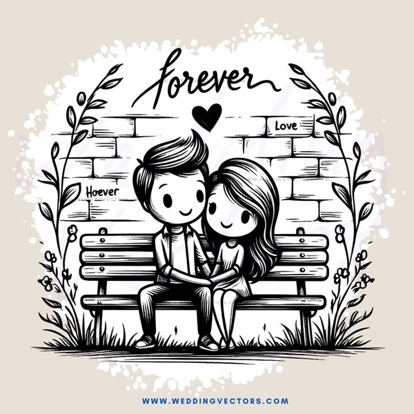 everlasting love couple on bench