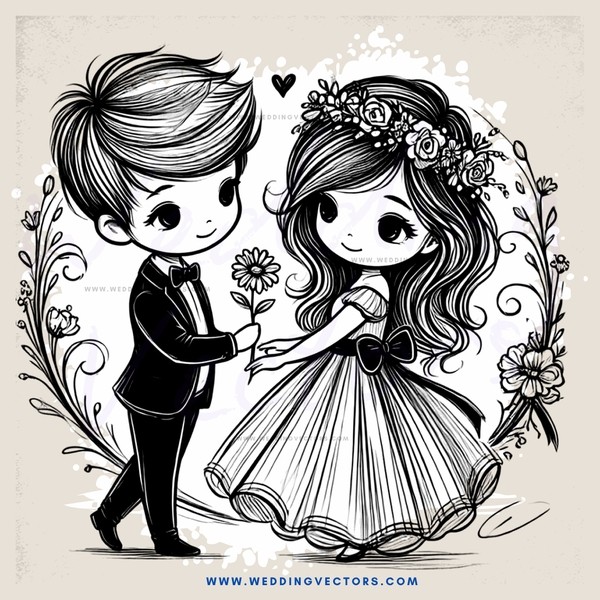 a boy and girl on a flowers day