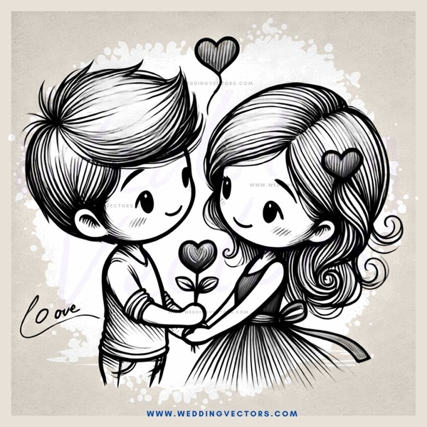 love drawn in line art