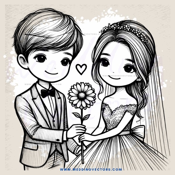 bride and groom together