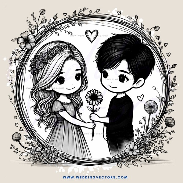 kissing couple picture frame (black and white)