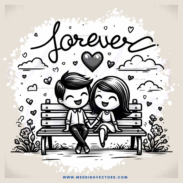 forever lovers cartoon poster