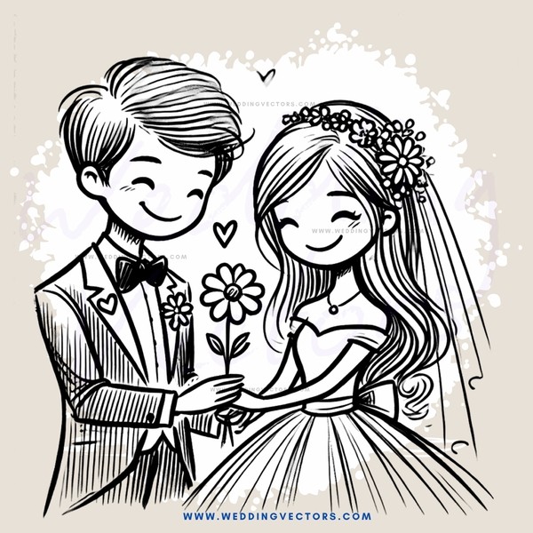 a couple with flowers