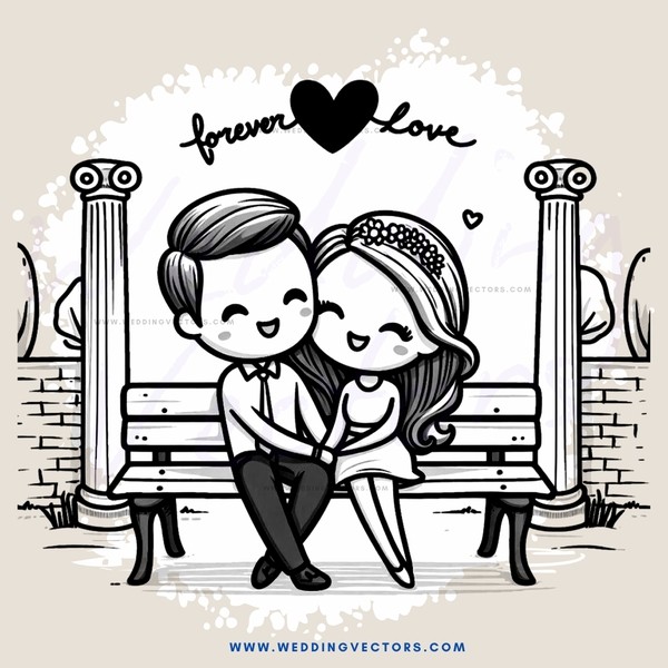 two people sitting on a bench with an archway in the background