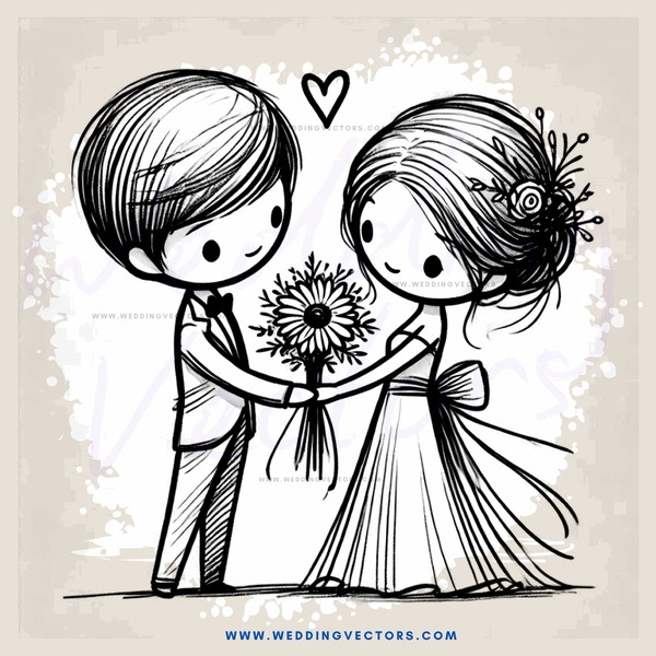 lovers holding flower and hugging each other