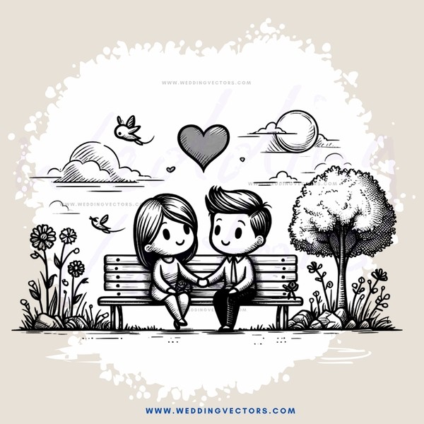couple on a bench with nature in background