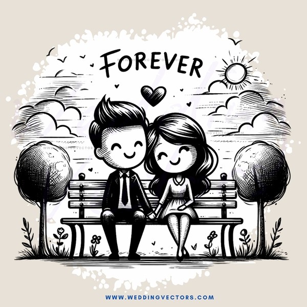 forever love picture in black and white