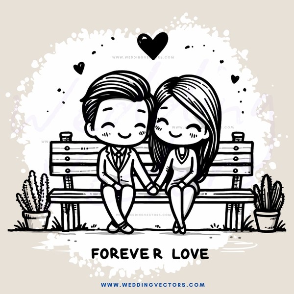 forever love couple on bench