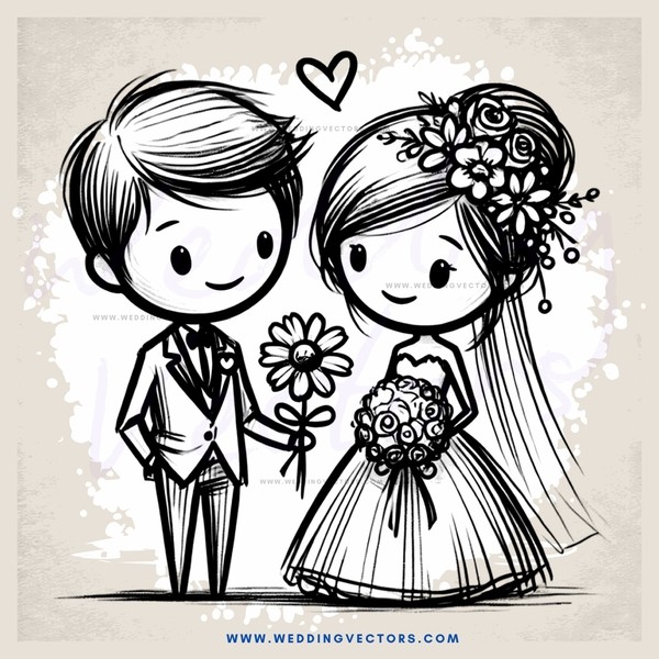 couple holding flowers and carrying bouquets