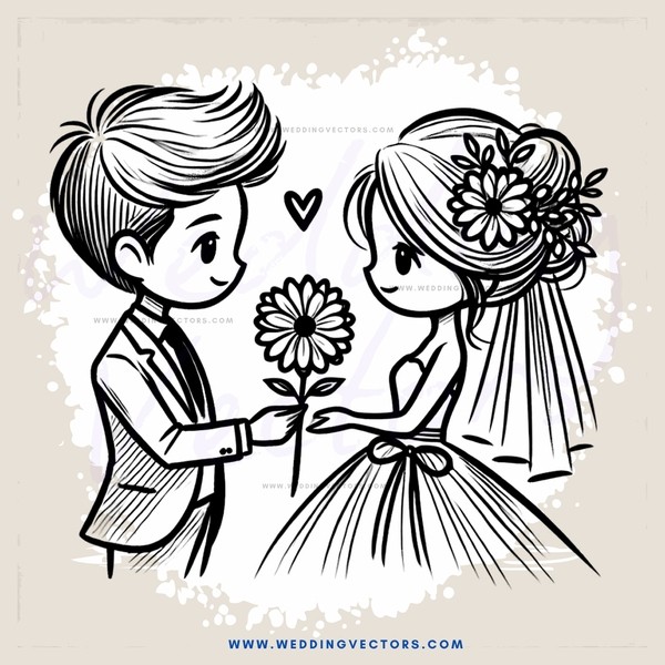 two people holding a flower and an emblem with "love" written on it