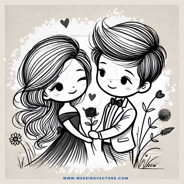 a couple in an illustration