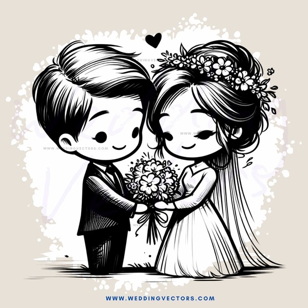 a couple holding flowers and each other