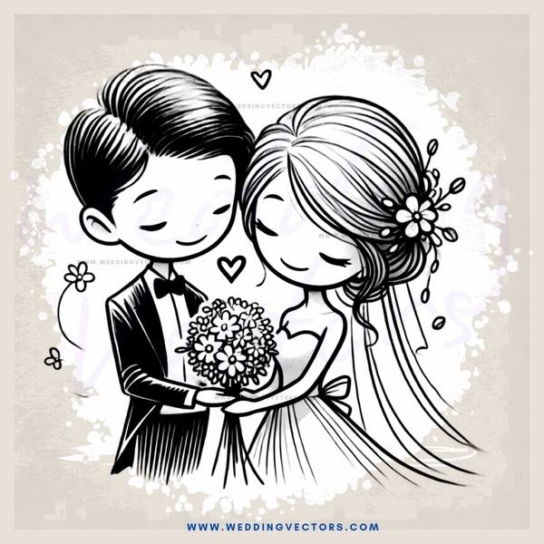 a boy and girl sharing flowers