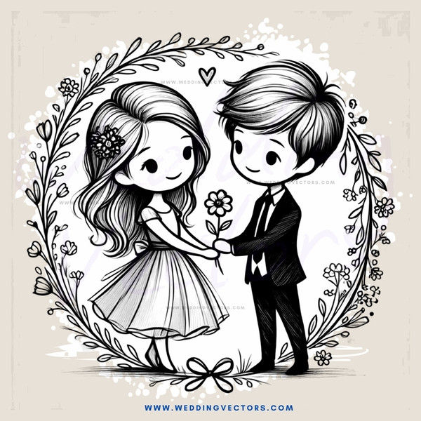 love and nature themed illustration