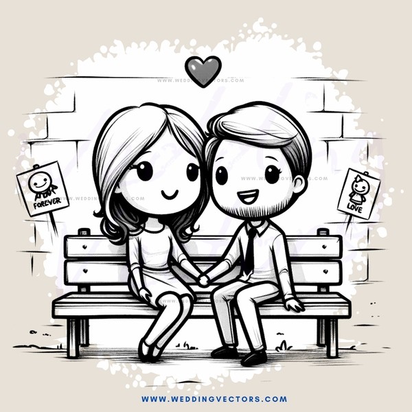 a young couple sitting on a bench