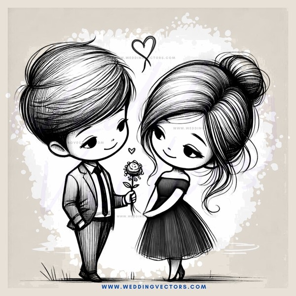 a boy and girl share a rose
