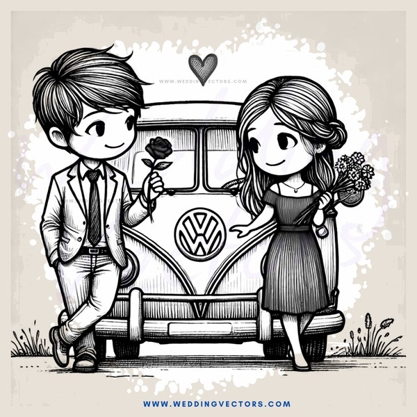 a love story between two people with vw car