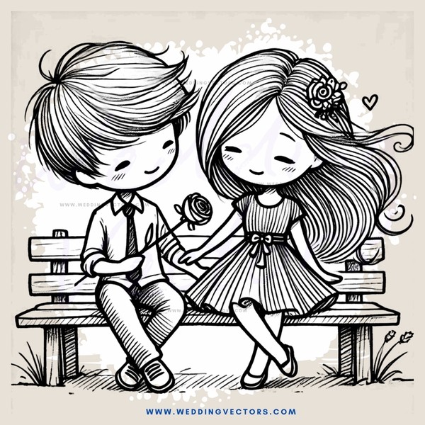 boy and girl on bench